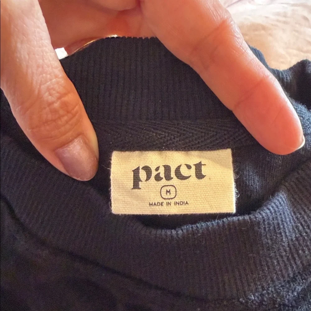 Pact Organic Velvet Wide-Leg Pants Set in Black Medium NWT - Picture 2 of 6